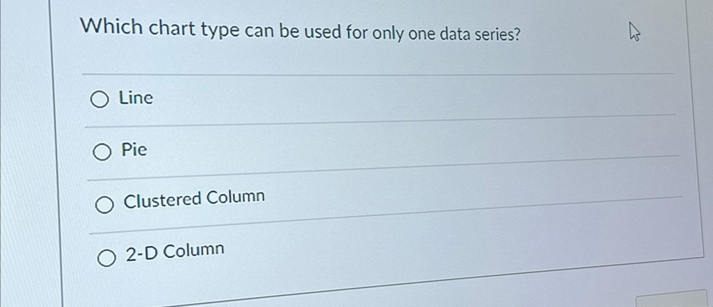 Which chart type can be used for only one data
