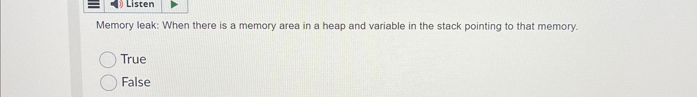 Listen Memory leak: When there is a memory area