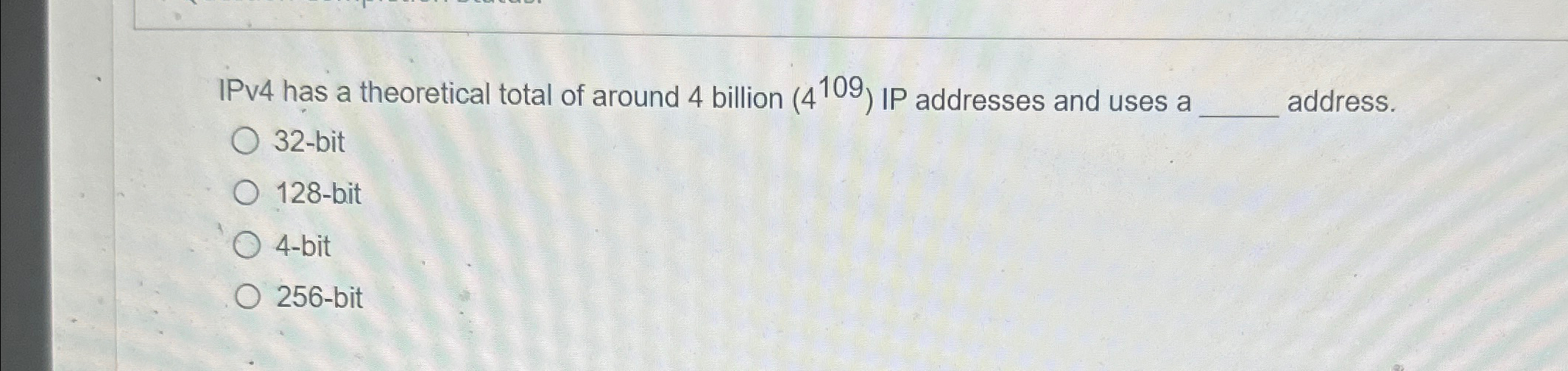 IPv 4 has a theoretical total of around 4 billion