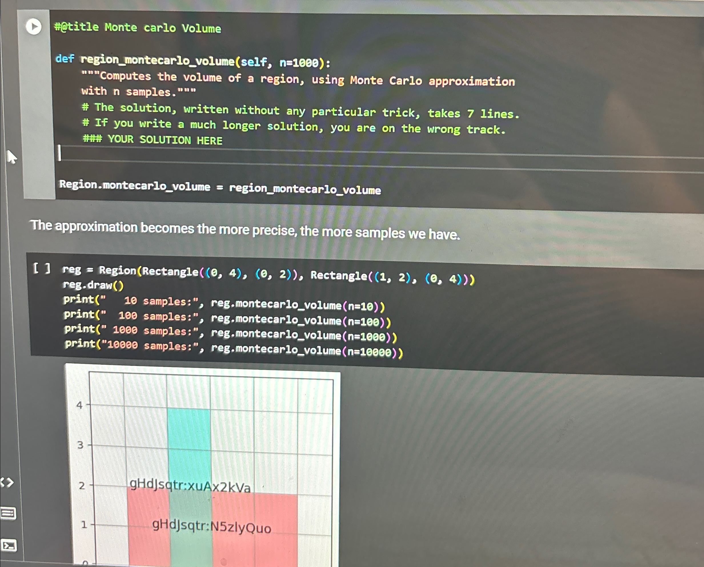 #@ title Monte carlo Volume def region _