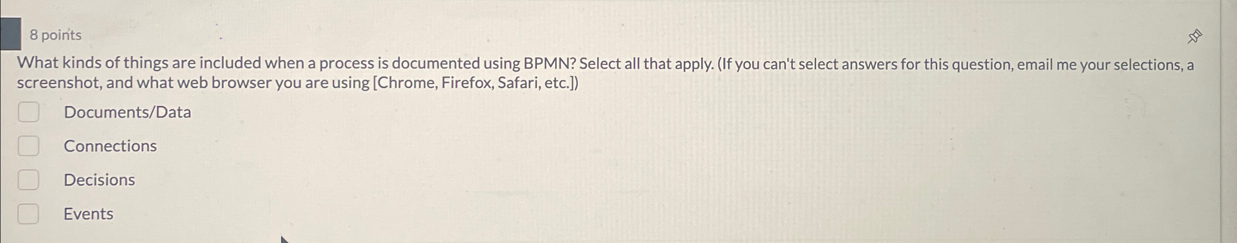 8 points What kinds of things are included when a