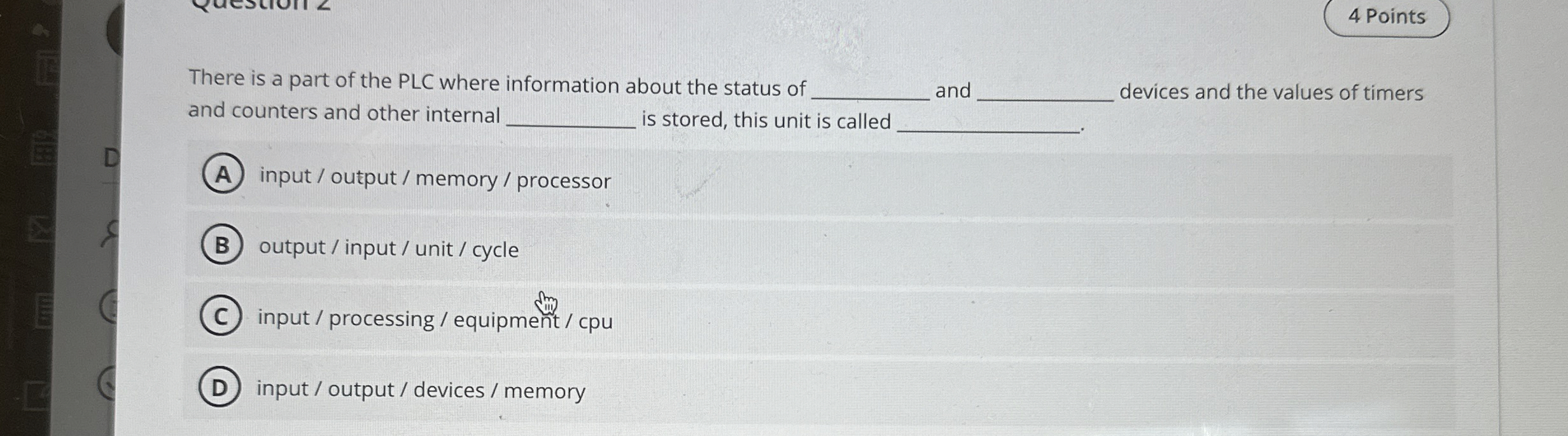 There is a part of the PLC where information