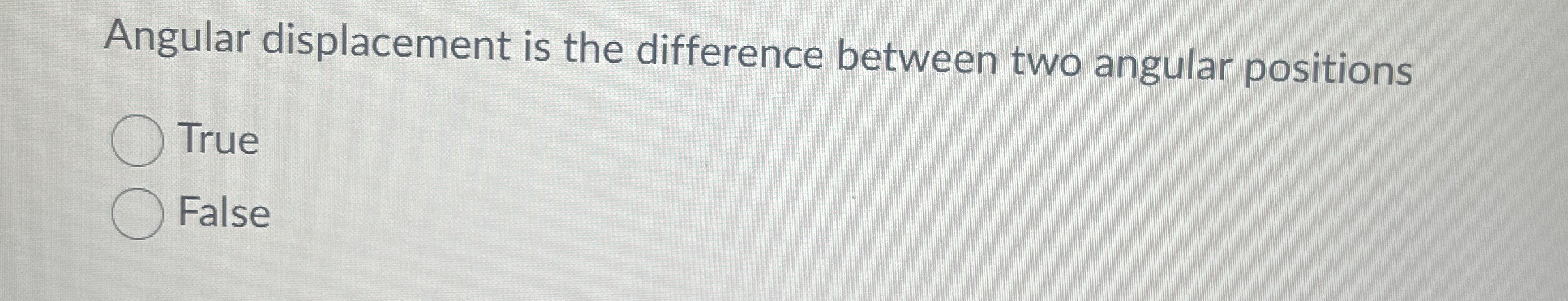 Angular displacement is the difference between
