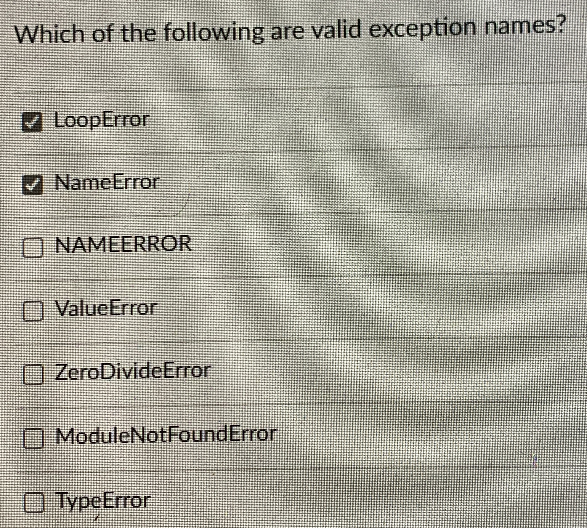 Which of the following expressions will raise