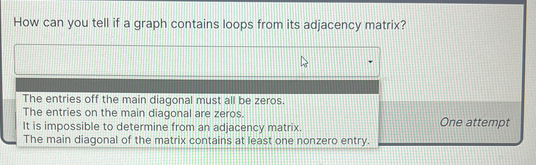 How can you tell if a graph contains loops from