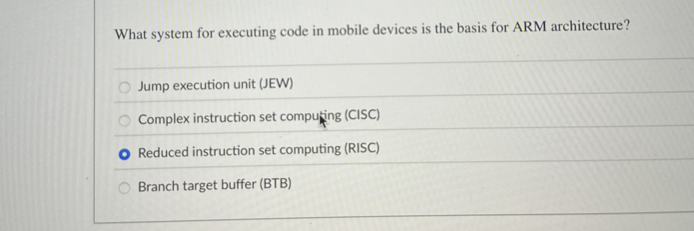 What system for executing code in mobile devices