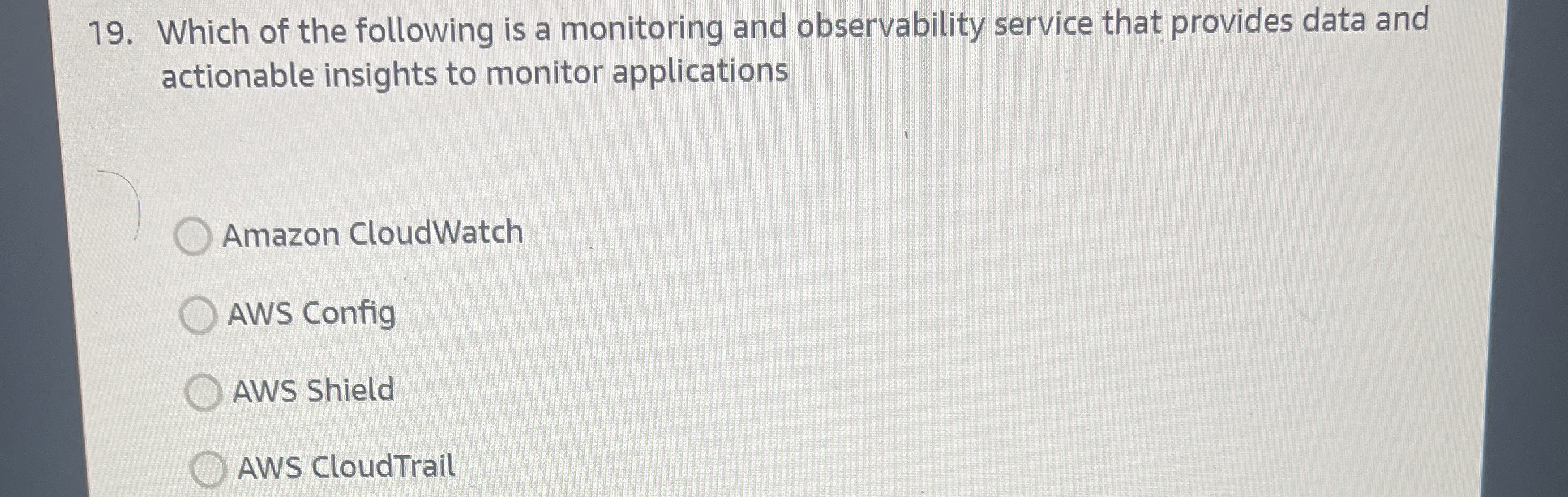 Which of the following is a monitoring and