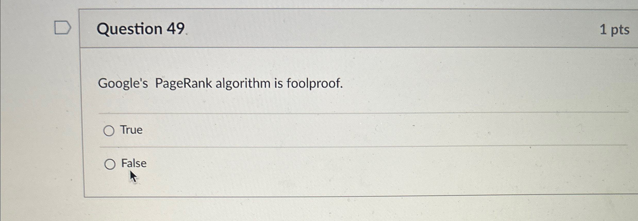 Question 4 9 . 1 p t s Google's PageRank
