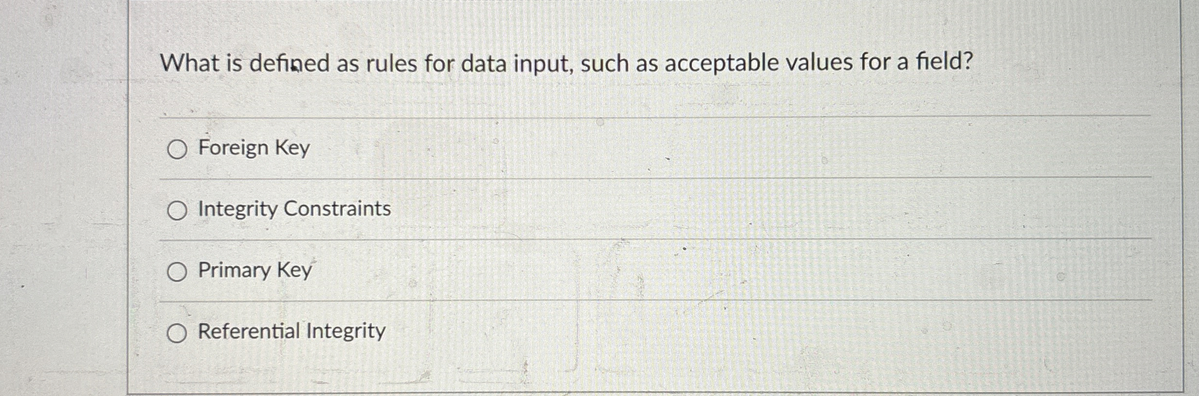 What is defined as rules for data input, such as