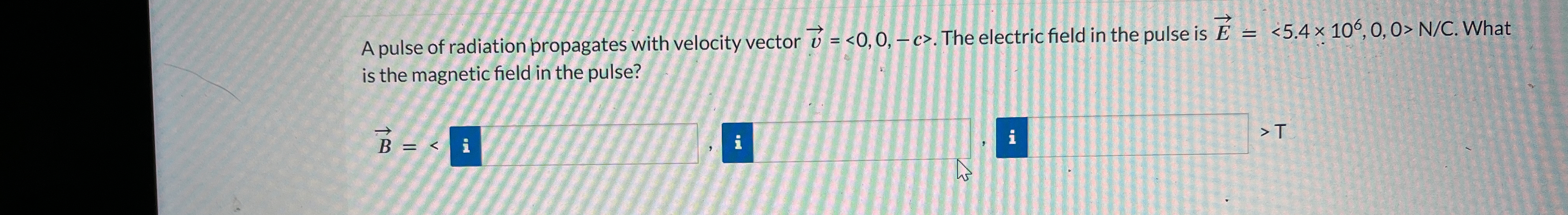A pulse of radiation propagates with velocity
