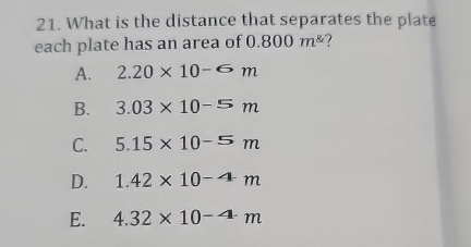 What is the distance that separates the plate