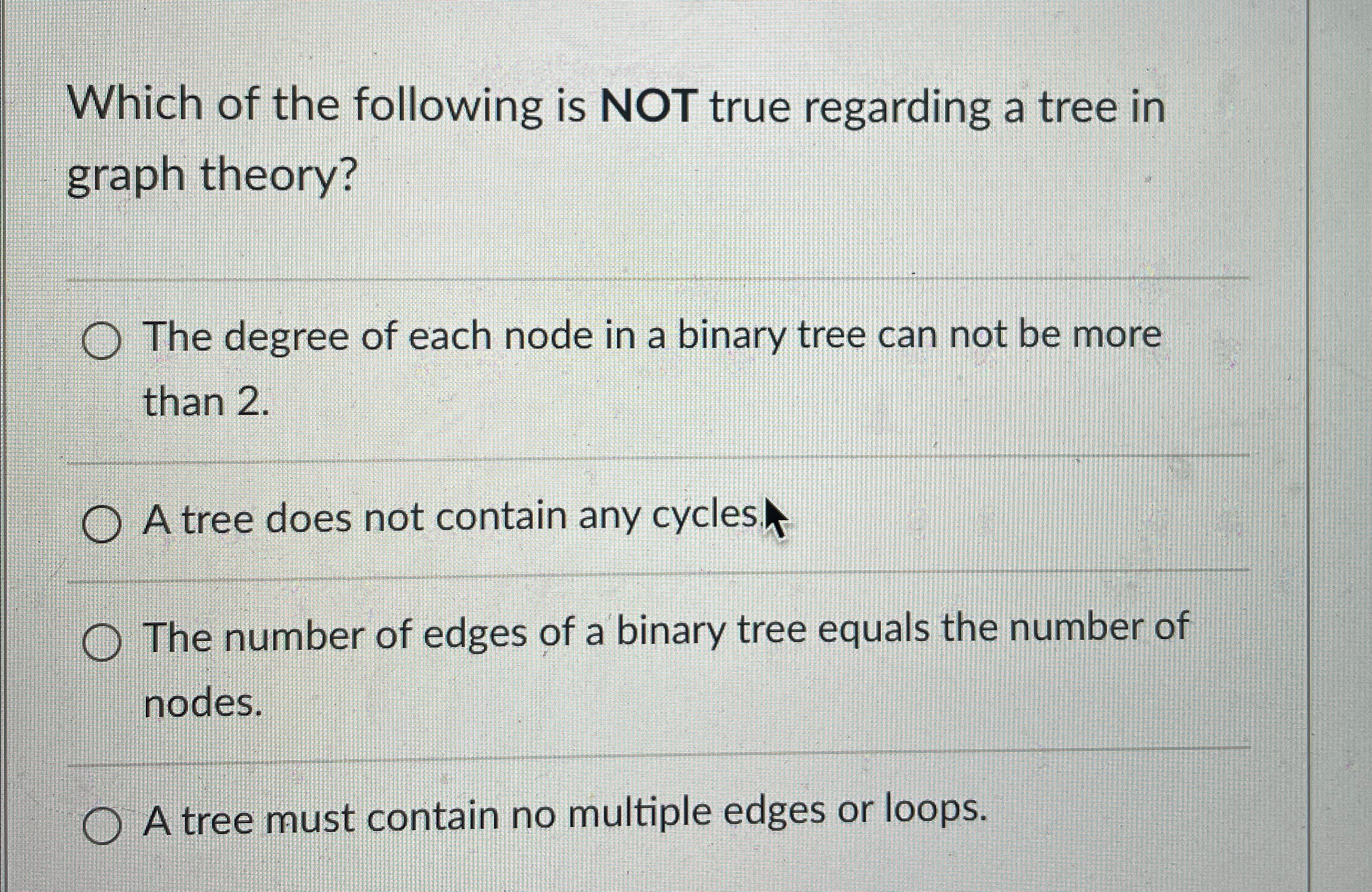 Which of the following is NOT true regarding a