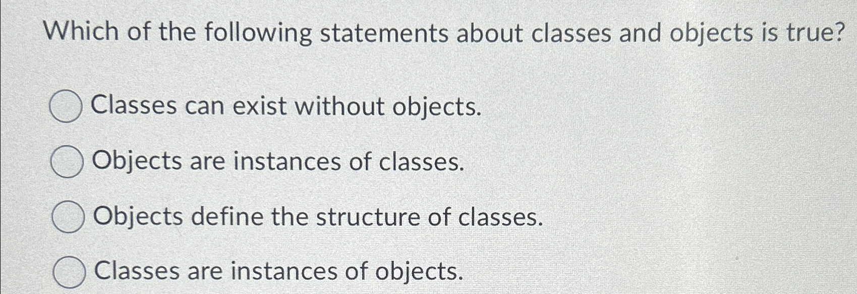 Which of the following statements about classes