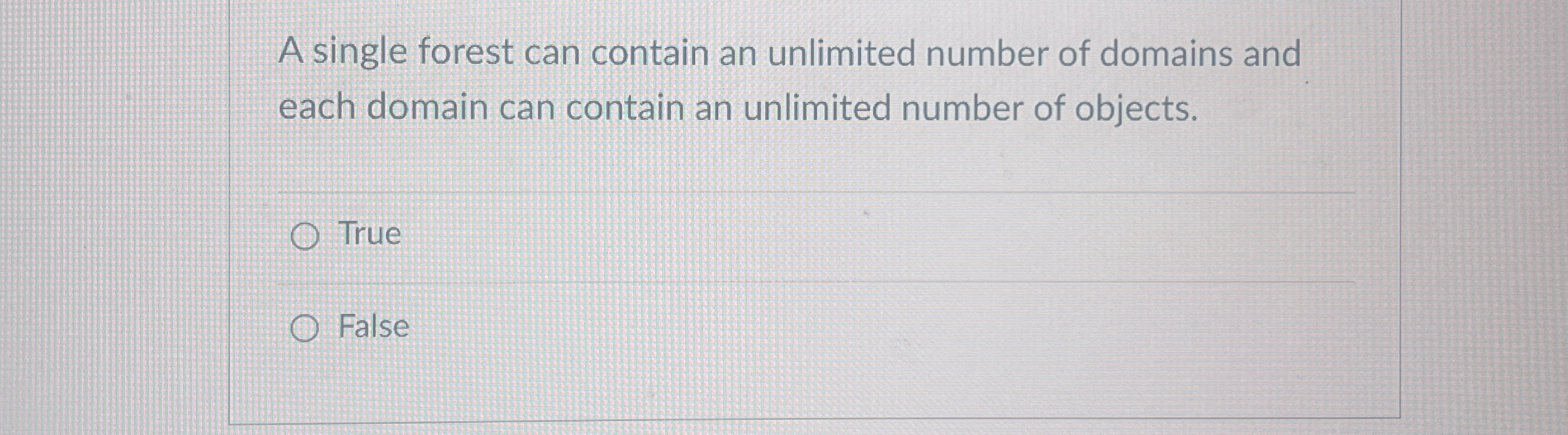A single forest can contain an unlimited number