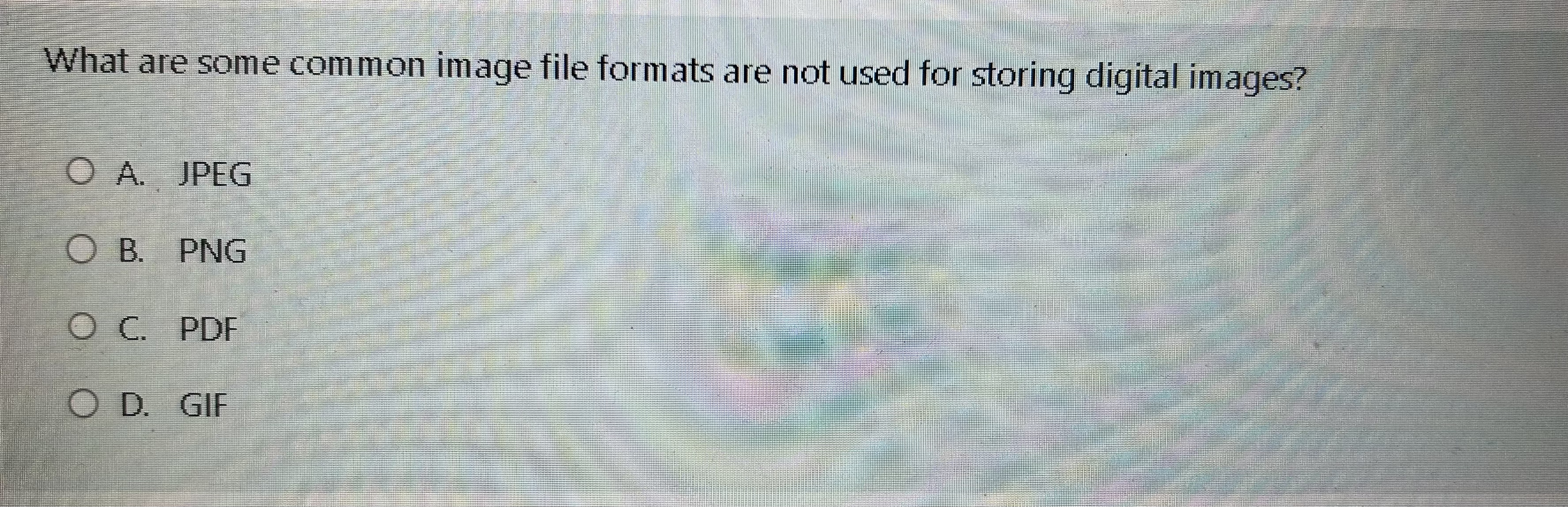 What are some common image file formats are not
