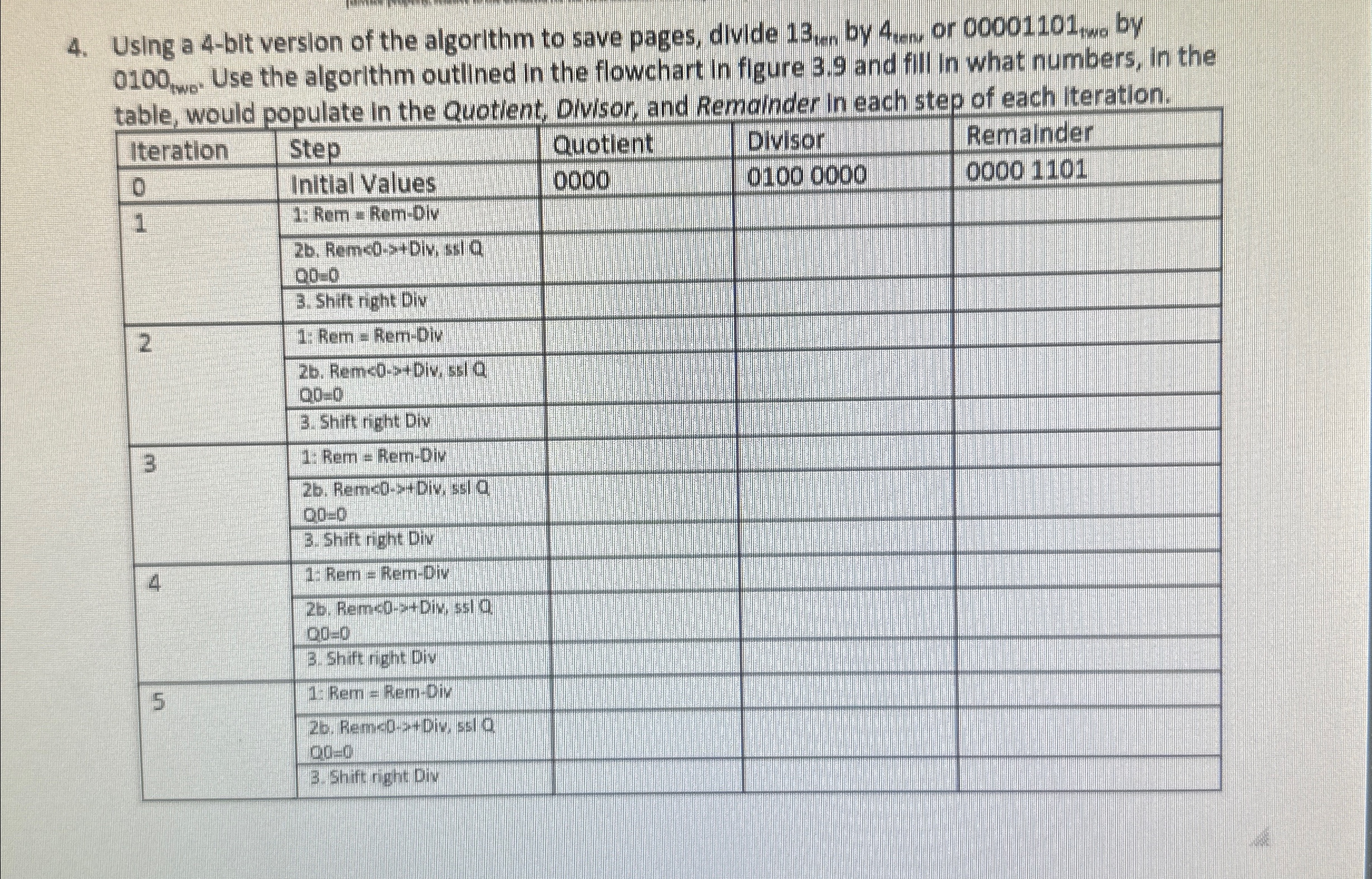 Using a 4 - bit version of the algorithm to save