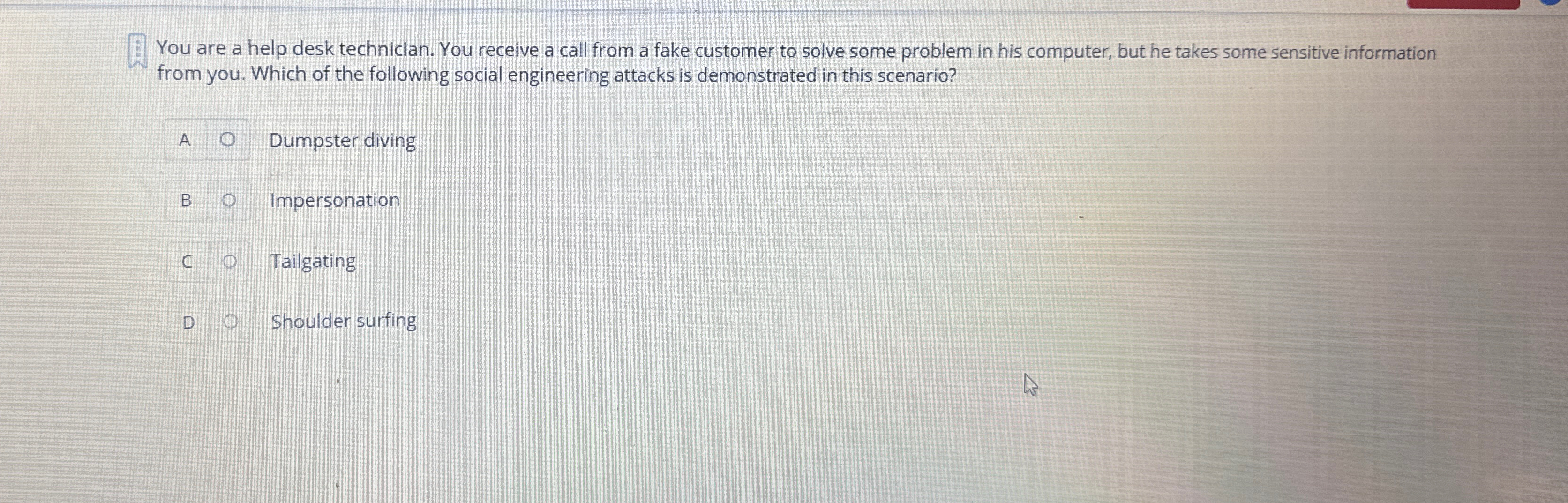 You are a help desk technician. You receive a