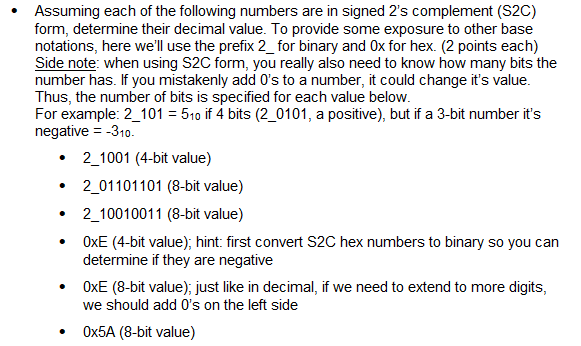 Assuming each of the following numbers are in
