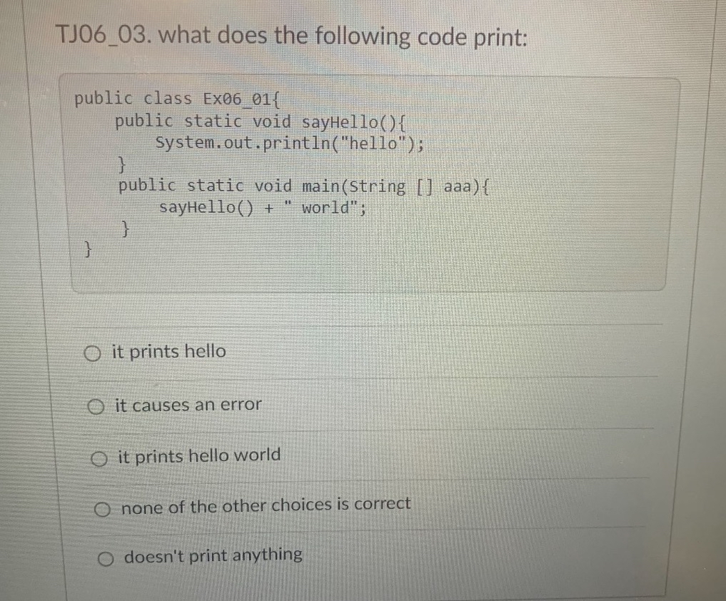 TJ 0 6 _ 0 3 . what does the following code