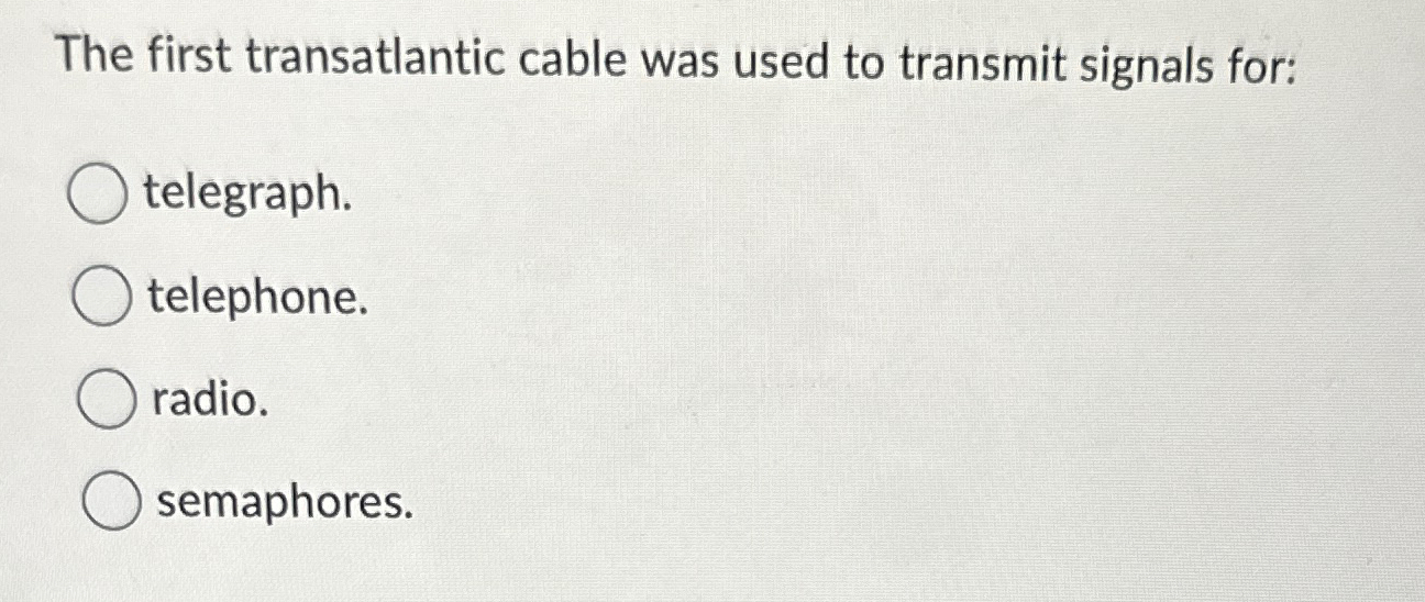 The first transatlantic cable was used to