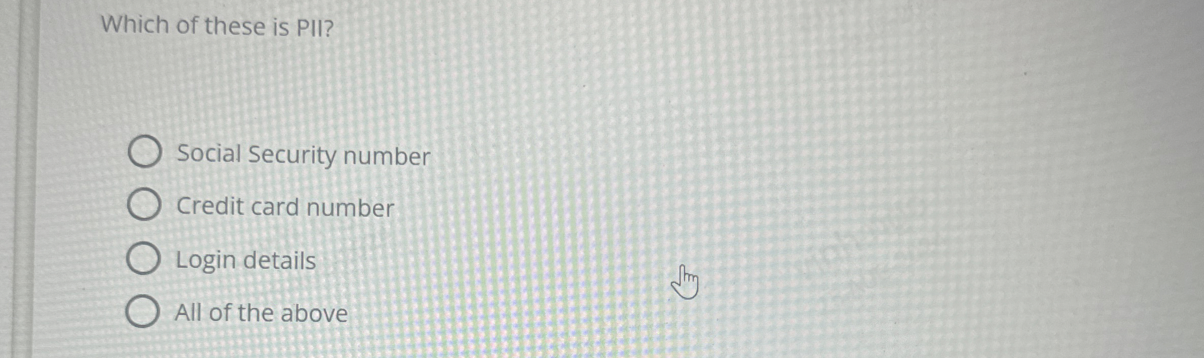 Which of these is PII? Social Security number