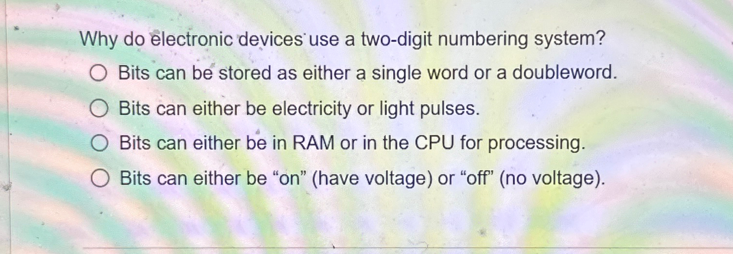 Why do electronic devices use a two - digit