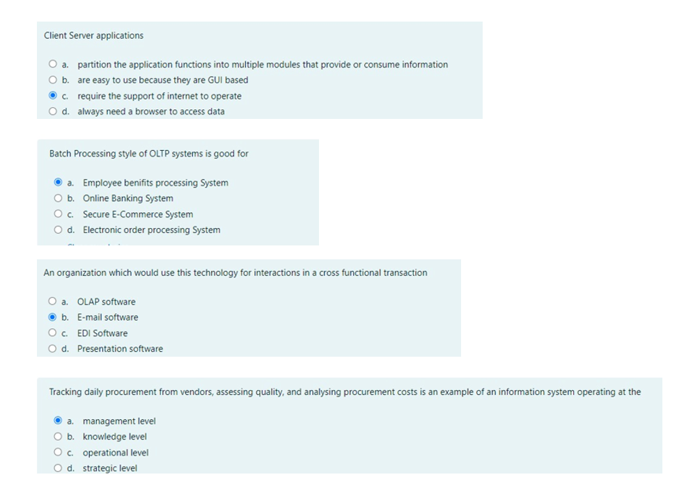 Subject: Management Information Systems Client