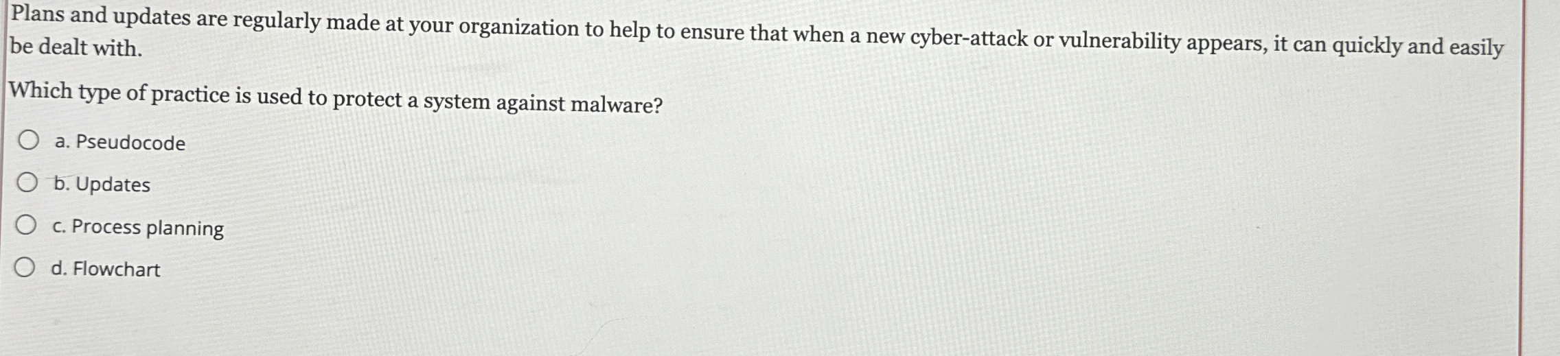 Plans and updates are regularly made at your