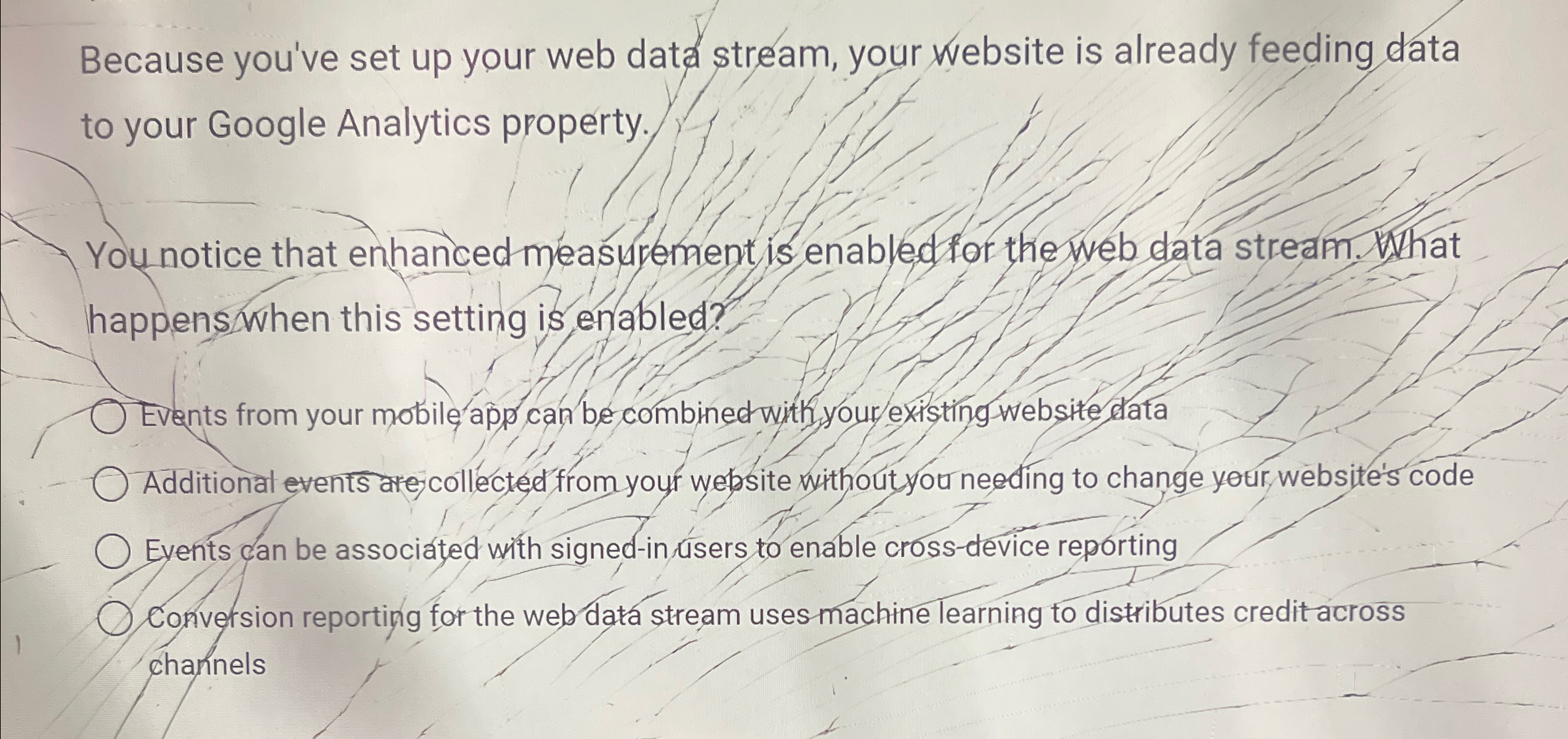 Because you've set up your web dat stream, your