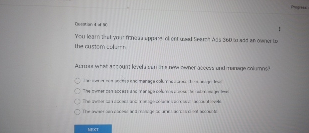 Question 4 of 5 0 You learn that your fitness