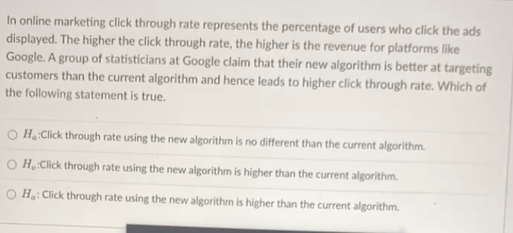 In online marketing click through rate represents