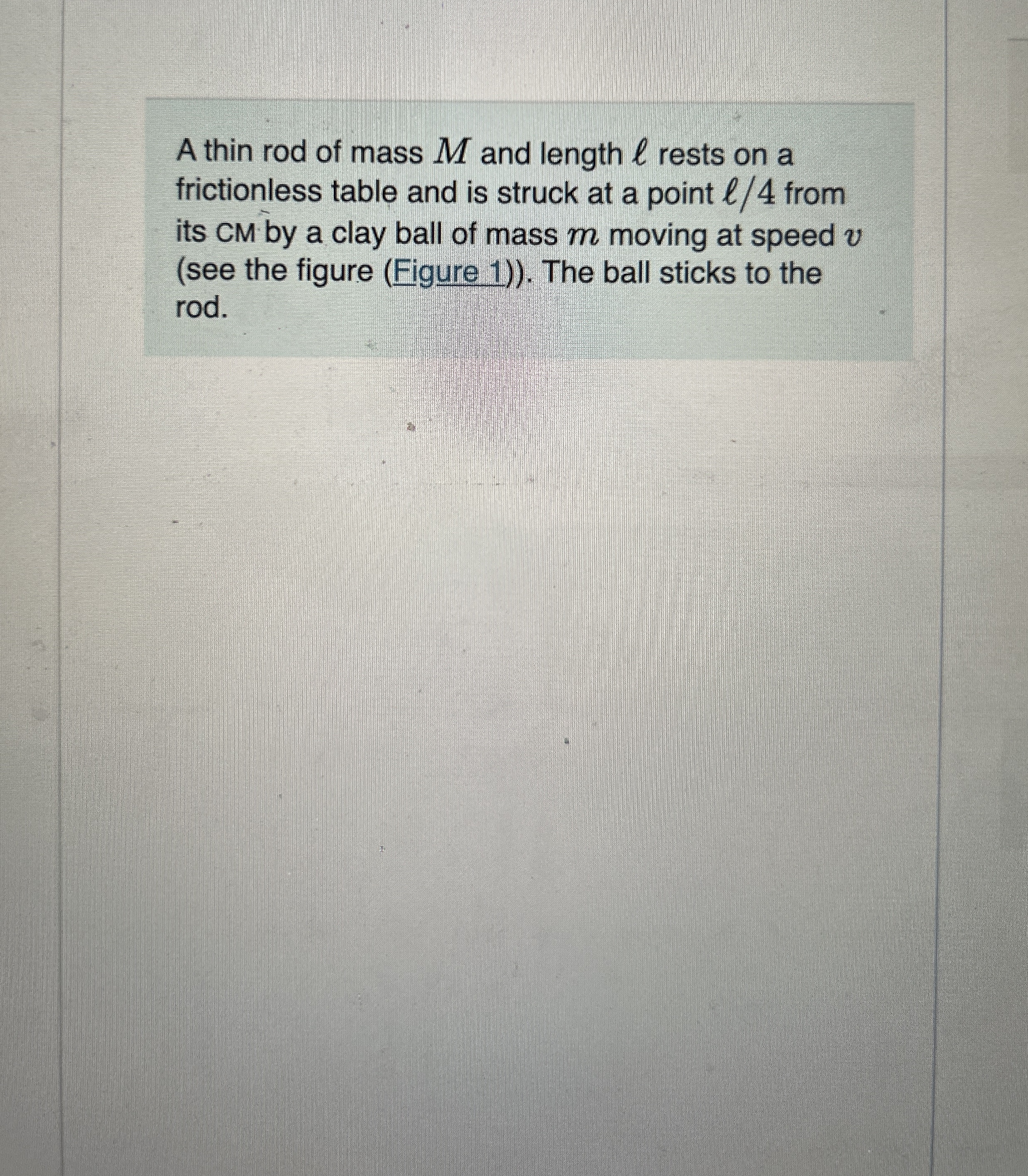 Determine the rotational motion of the rod after