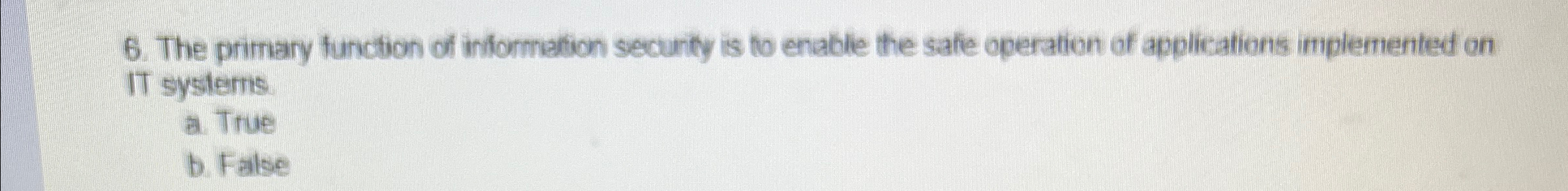 The primary function of information security is