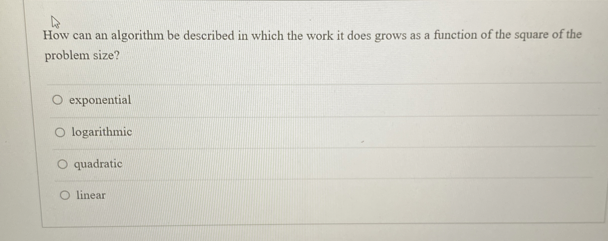 How can an algorithm be described in which the