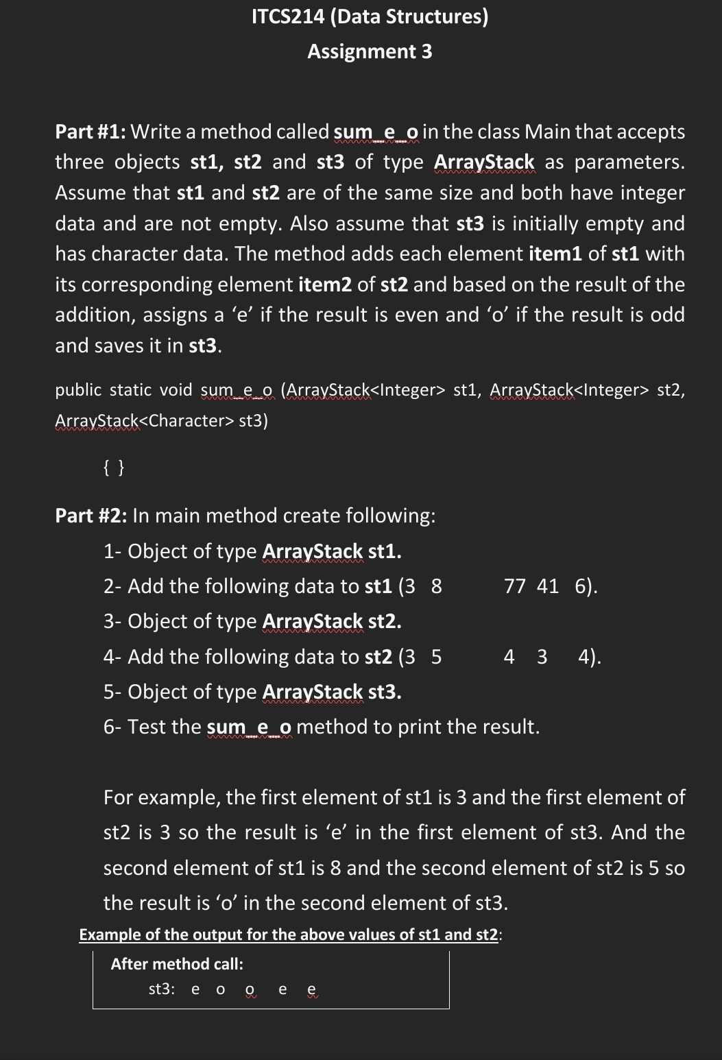 ITCS 2 1 4 ( Data Structures ) Assignment 3 Part