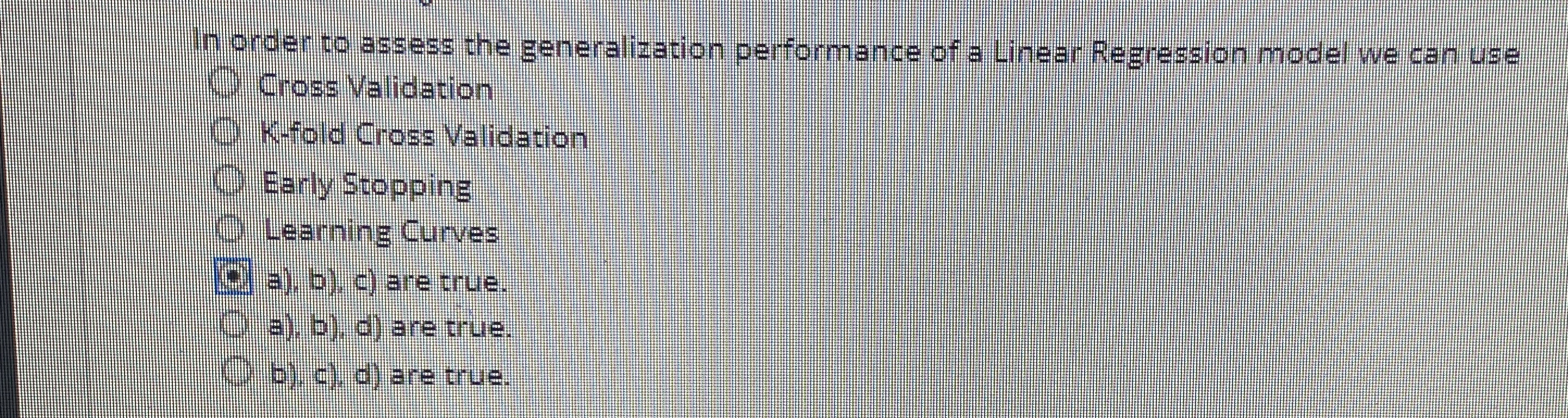 In order to assess the generalization performance