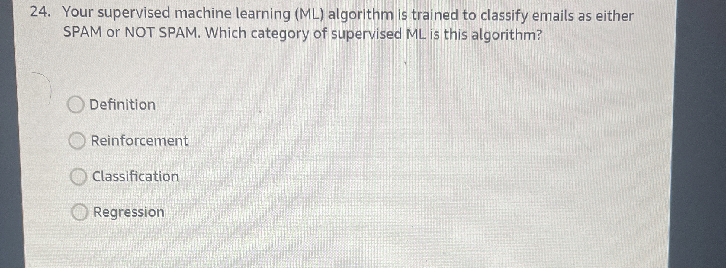 Your supervised machine learning ( ML ) algorithm