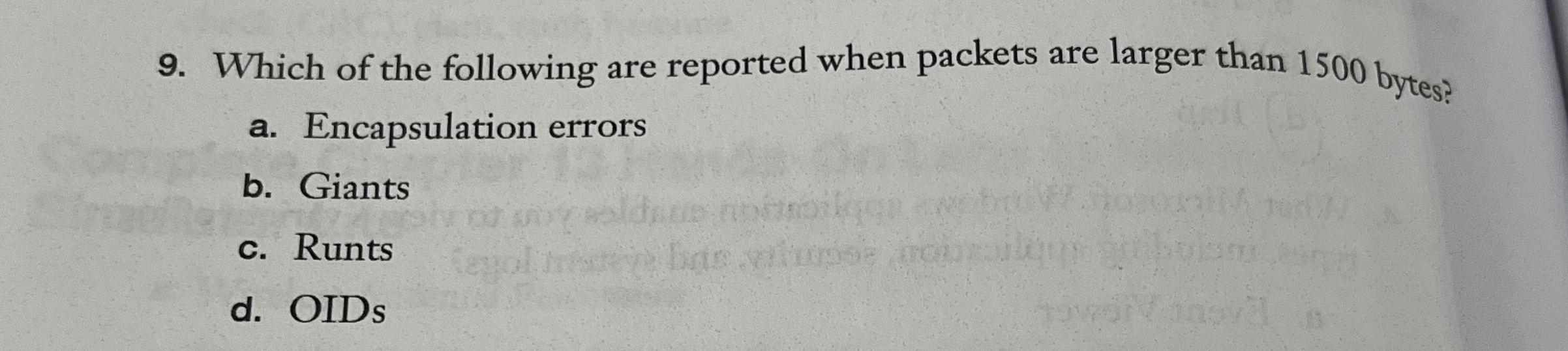 Which of the following are reported when packets