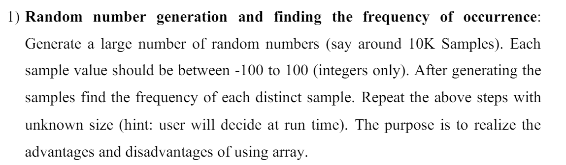 Random number generation and finding the