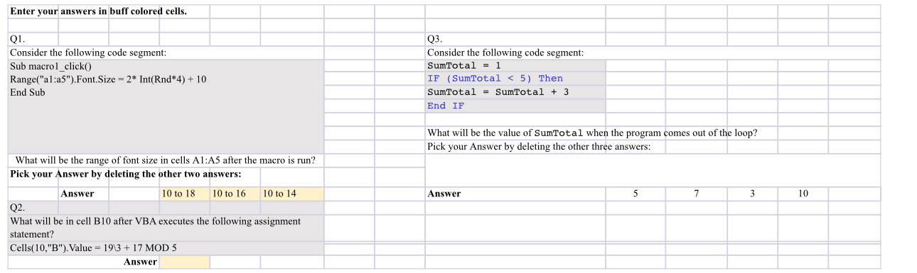 Solve in excel Please answer all and provide