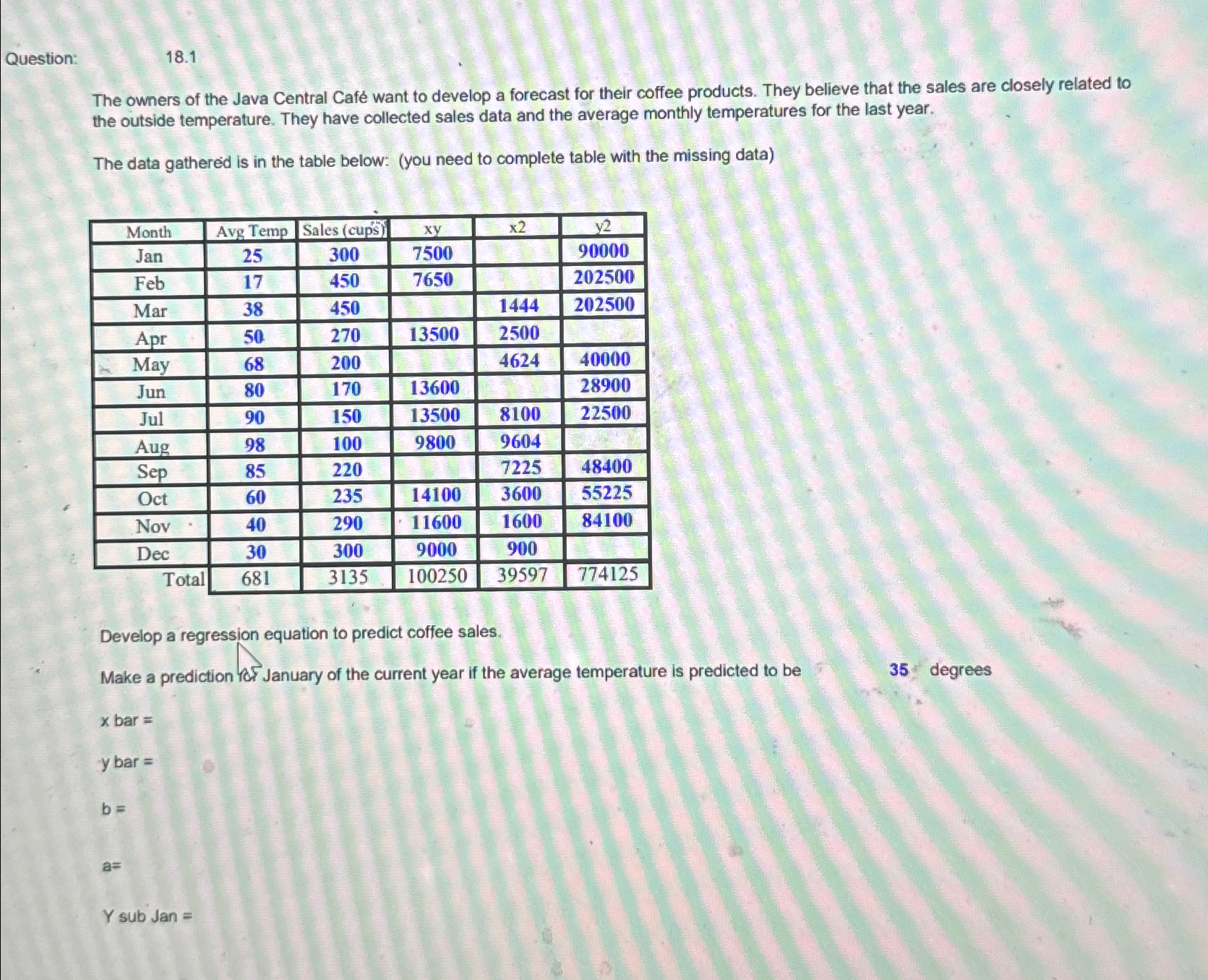 Question: 1 8 . 1 The owners of the Java Central