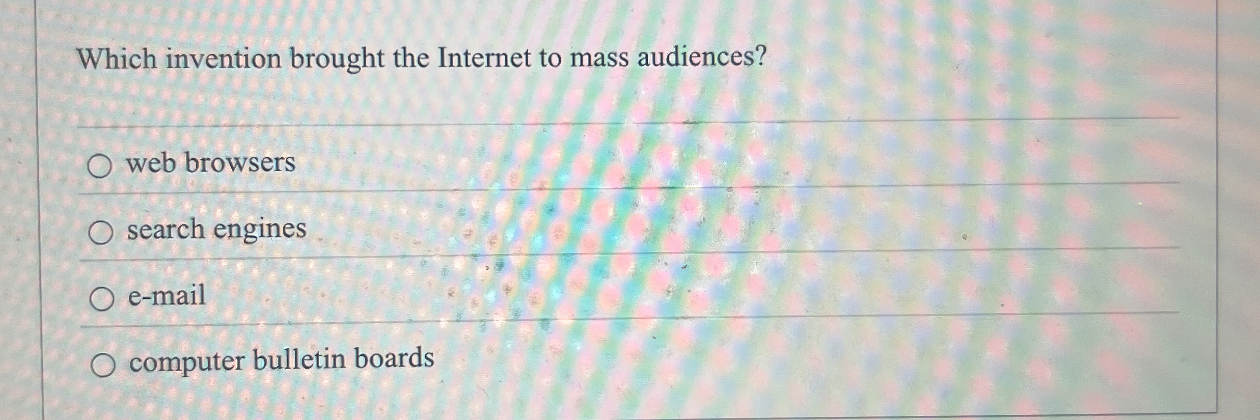 Which invention brought the Internet to mass