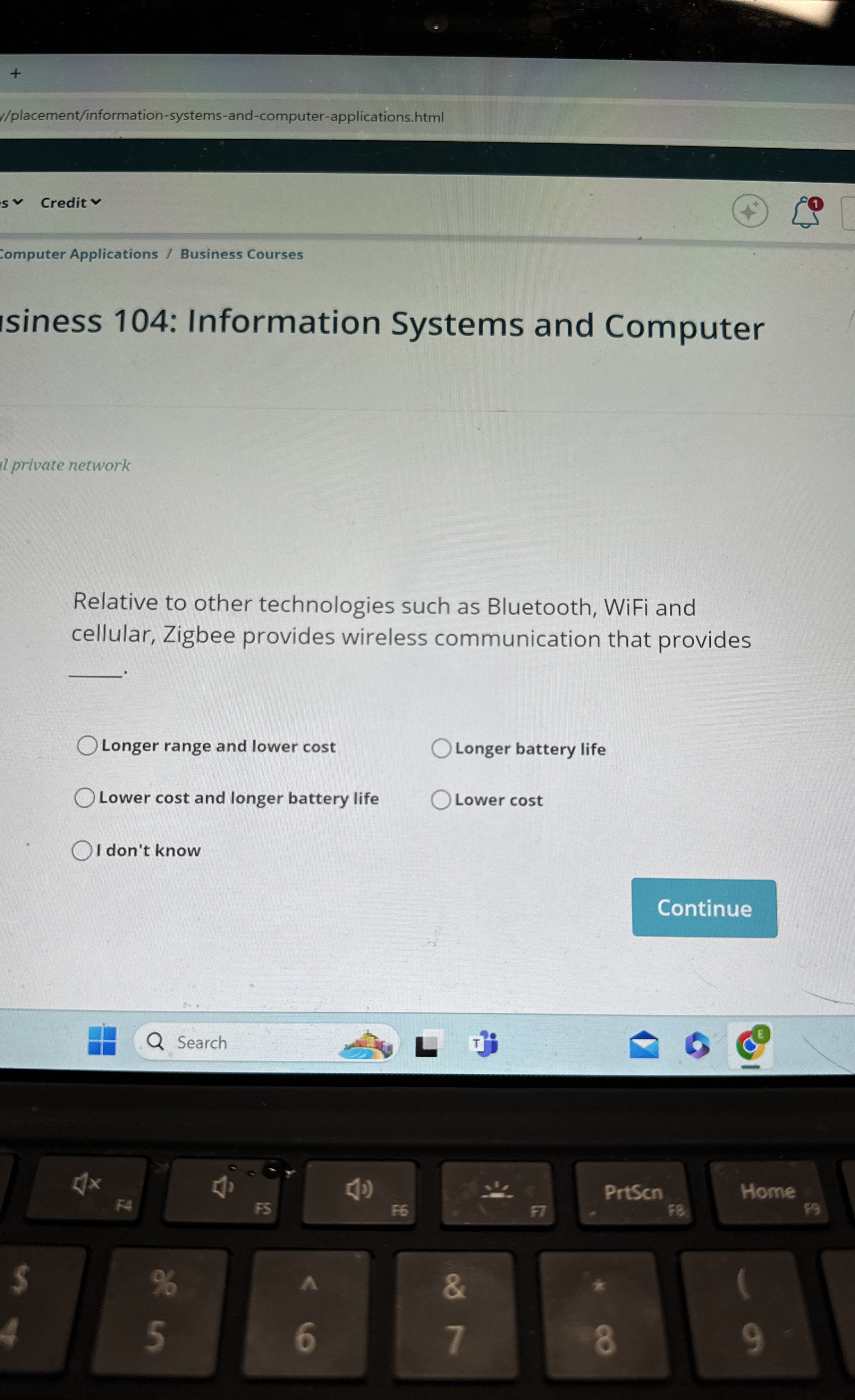 Credit 1 Computer Applications / Business Courses