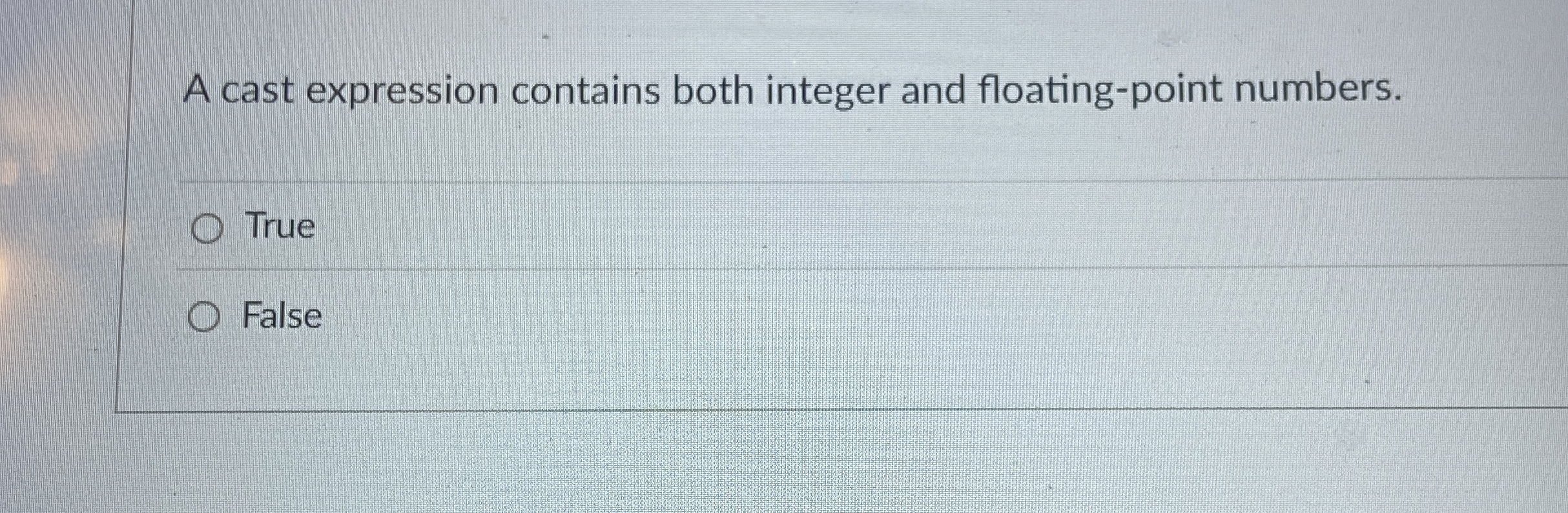 A cast expression contains both integer and