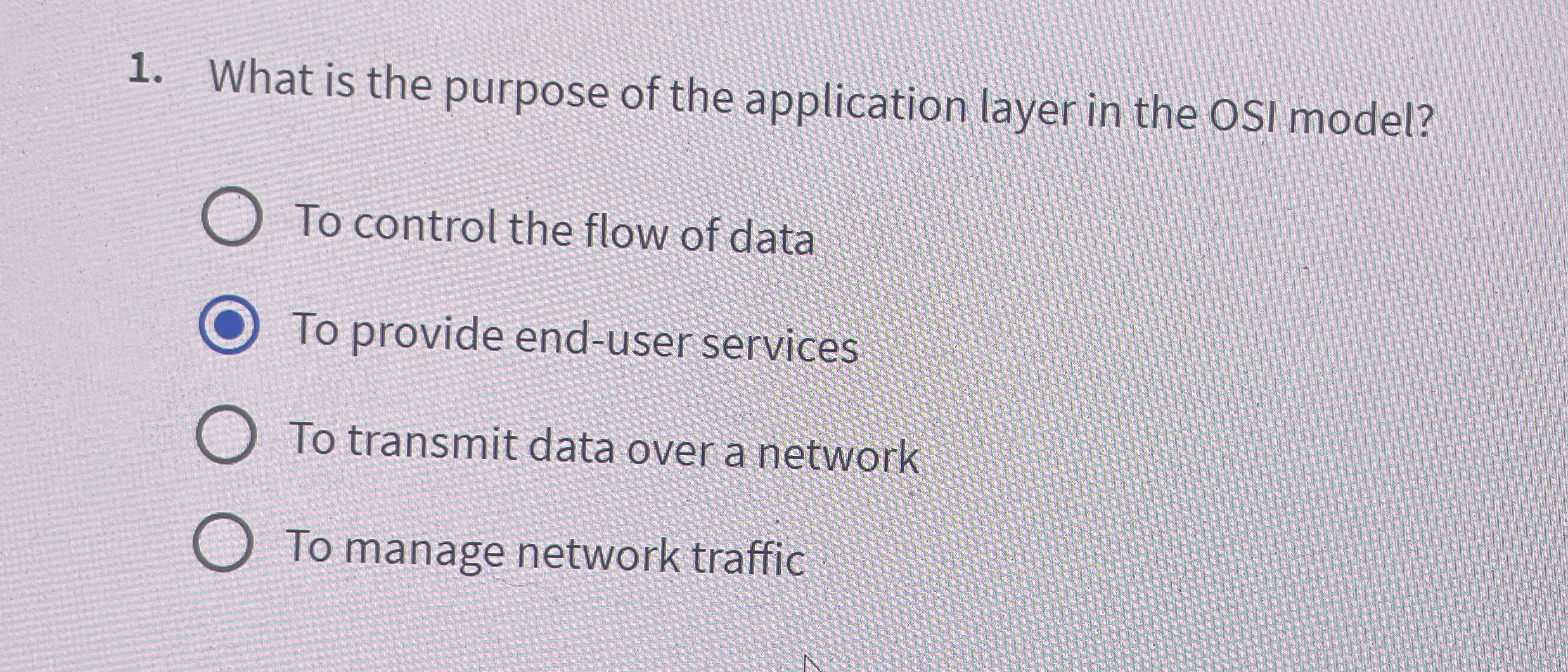 What is the purpose of the application layer in
