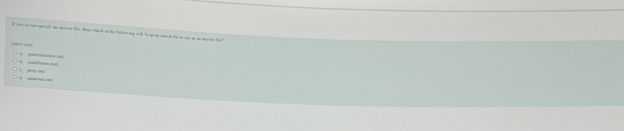 If you do not specify an answer filc, then which