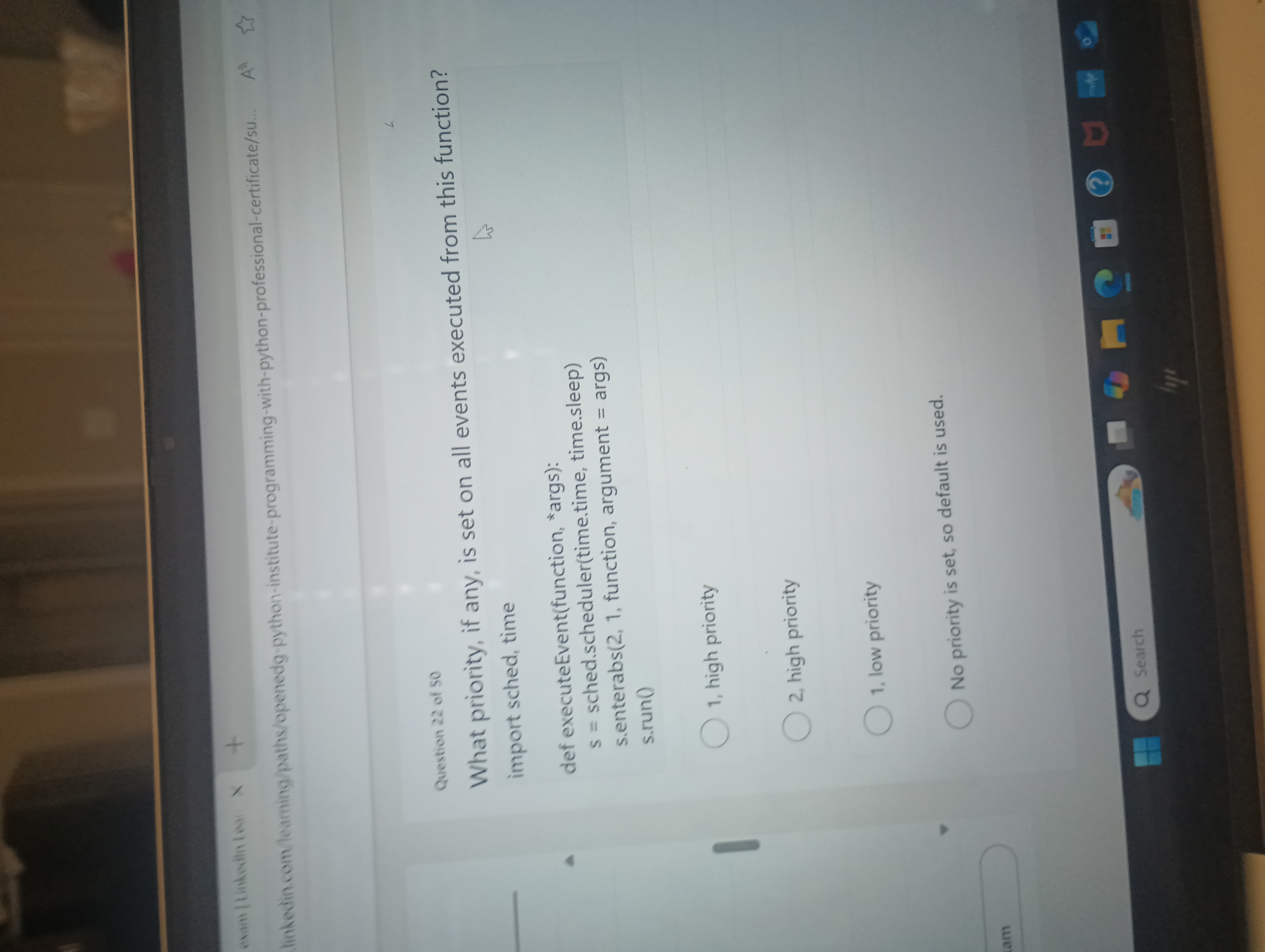 What priority, if any, is set on all events