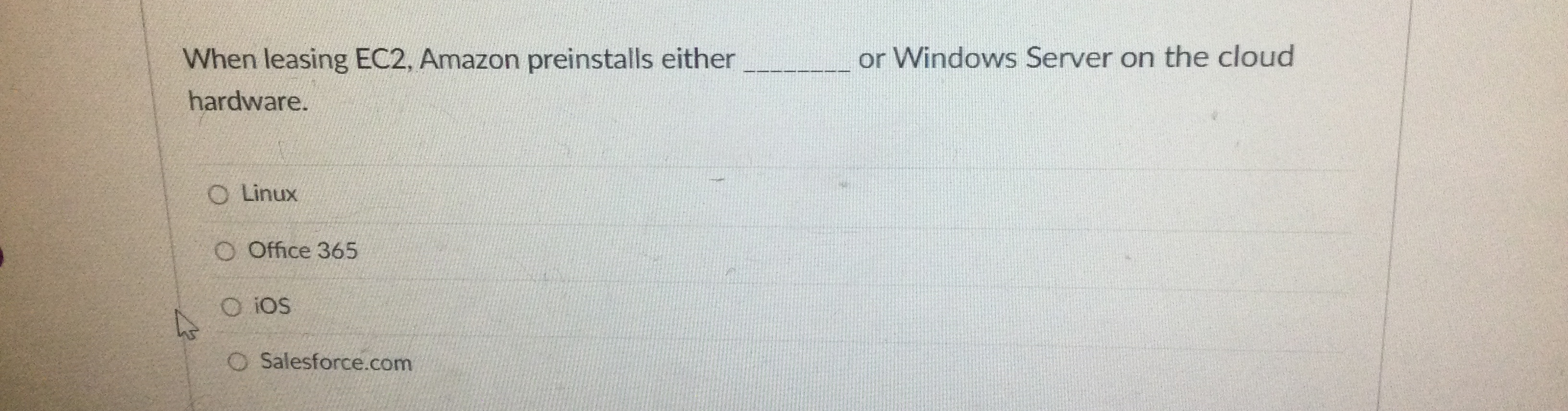 When leasing EC 2 , Amazon preinstalls either q ,