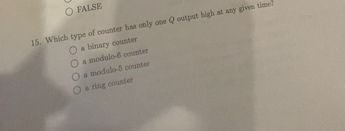 Which type of counter has only one Q output high