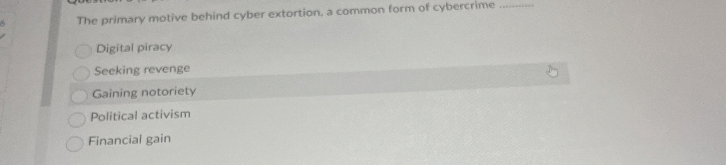 The primary motive behind cyber extortion, a